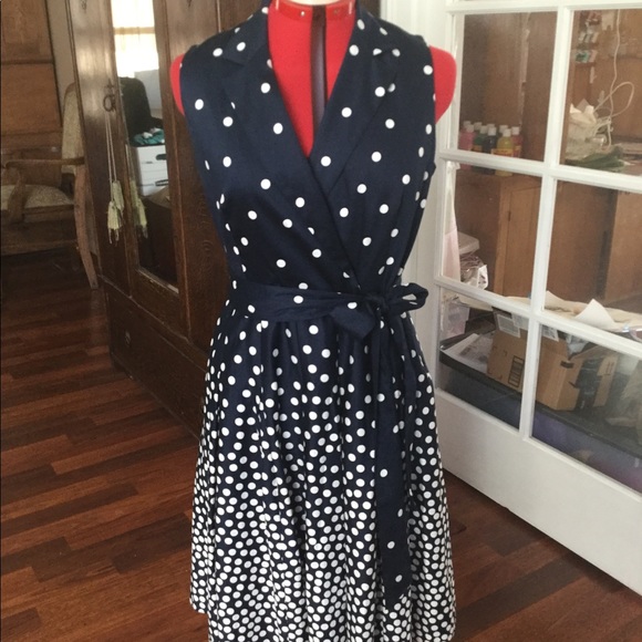Anne Klein Dresses & Skirts - Perfect for summer - Navy/White Polka Dot Dress
